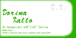 dorina kallo business card